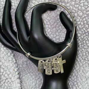 Faith stainless steel charm bracelet